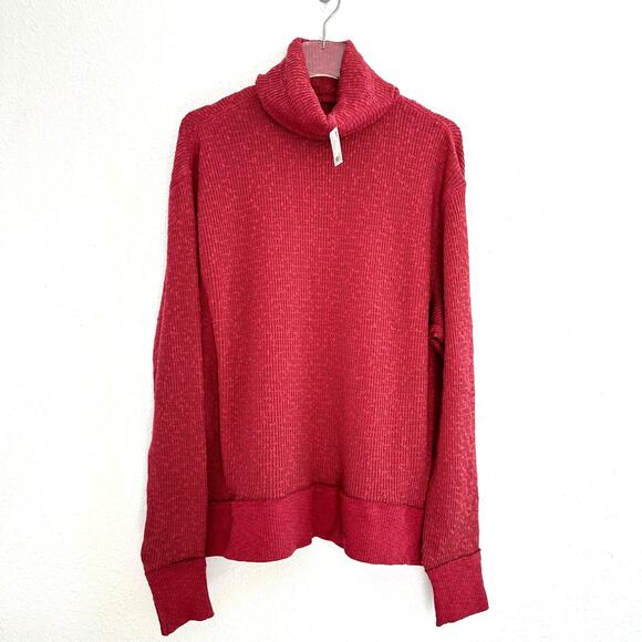 We The Free Tommy Turtleneck Sweater Women Medium Blended Berry New - Picture 1 of 9
